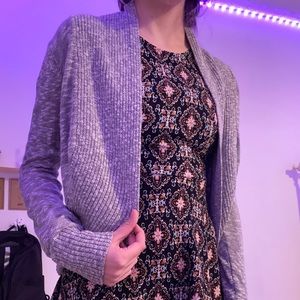 grey cardigan
